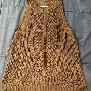 Nine West Camel Brown Knit Sleeveless Top